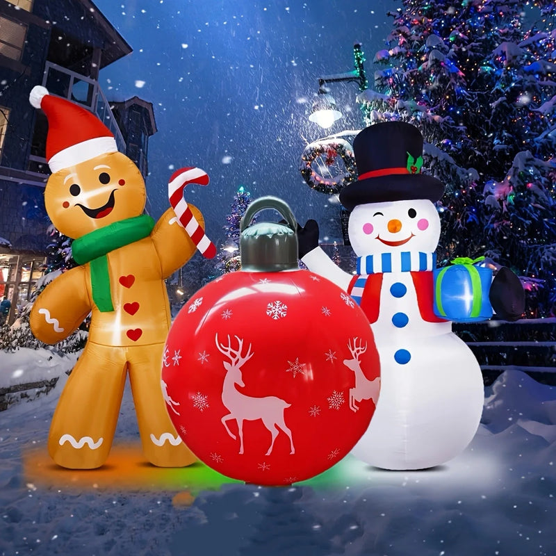 40cm Inflatable Christmas Ornament Ball – Large PVC Outdoor Holiday Yard Decoration