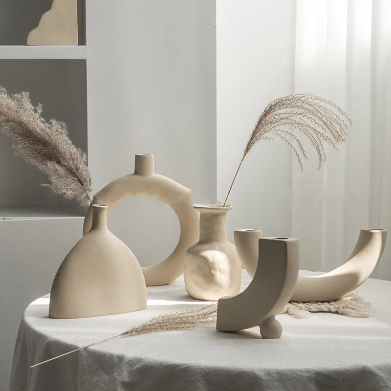Abstract Ceramic Sculpture Vases – Modern Minimalist Table Decor