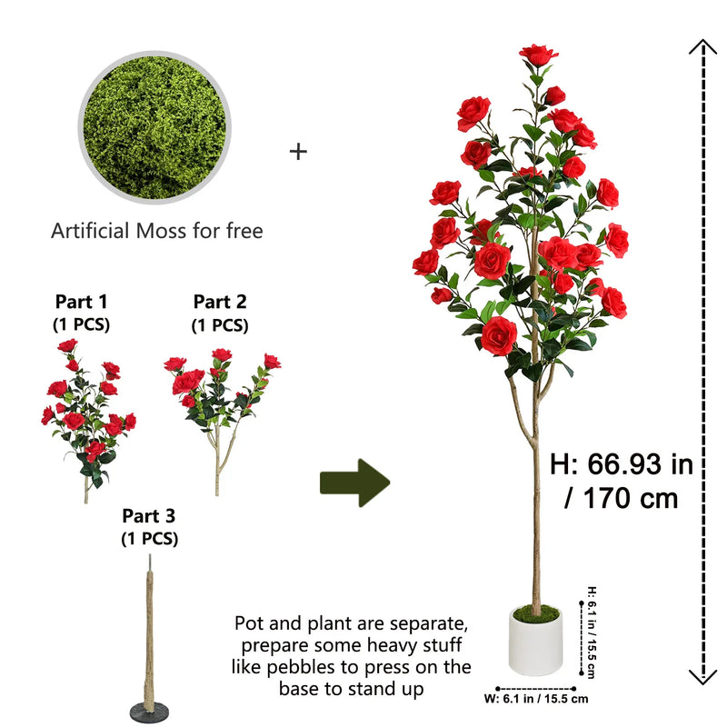 Artificial Rose Tree  | Premium Faux Plant for Home Decor