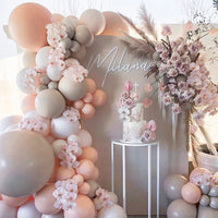 Bean Paste & Maca Balloon Garland Set – Neutral Pastel Party Decoration Kit