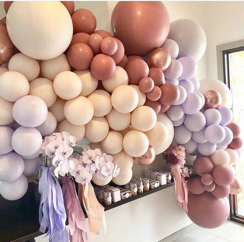 Bean Paste & Maca Balloon Garland Set – Neutral Pastel Party Decoration Kit