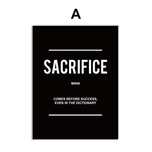 Black & White Motivational Posters – Grind, Grit, and Success Set