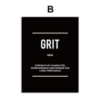 Black & White Motivational Posters – Grind, Grit, and Success Set
