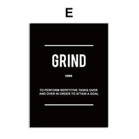 Black & White Motivational Posters – Grind, Grit, and Success Set