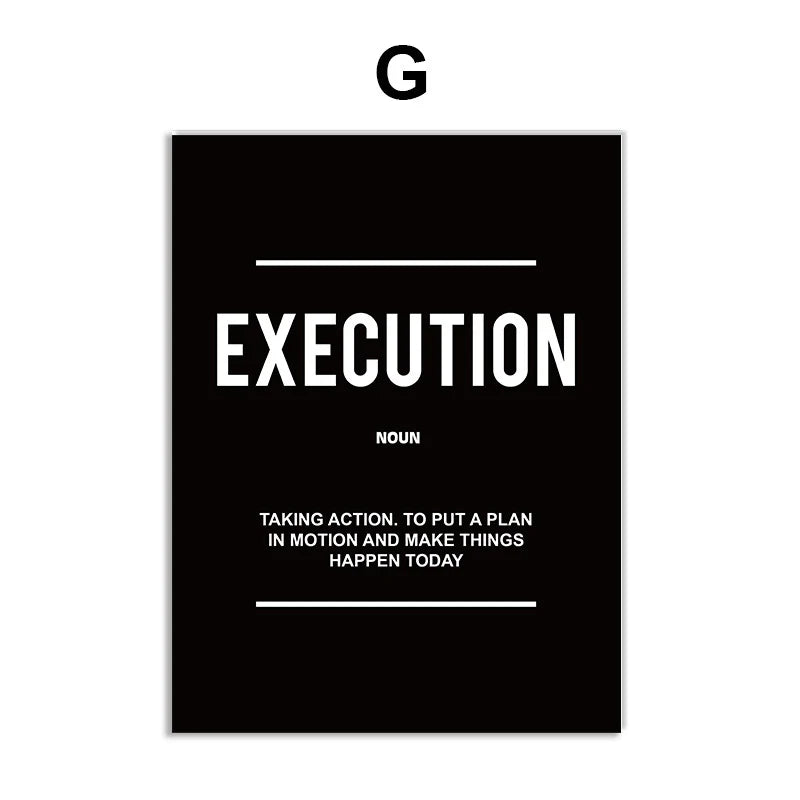 Black & White Motivational Posters – Grind, Grit, and Success Set