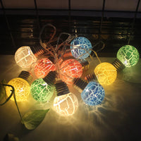 Cracked Glass LED String Lights – Festive Decorative Bulb Garland
