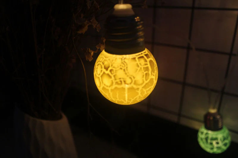 Cracked Glass LED String Lights – Festive Decorative Bulb Garland