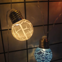 Cracked Glass LED String Lights – Festive Decorative Bulb Garland