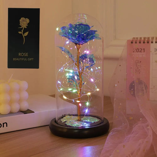 Enchanted Galaxy Rose LED Dome – Eternal Beauty Rose with Fairy Lights