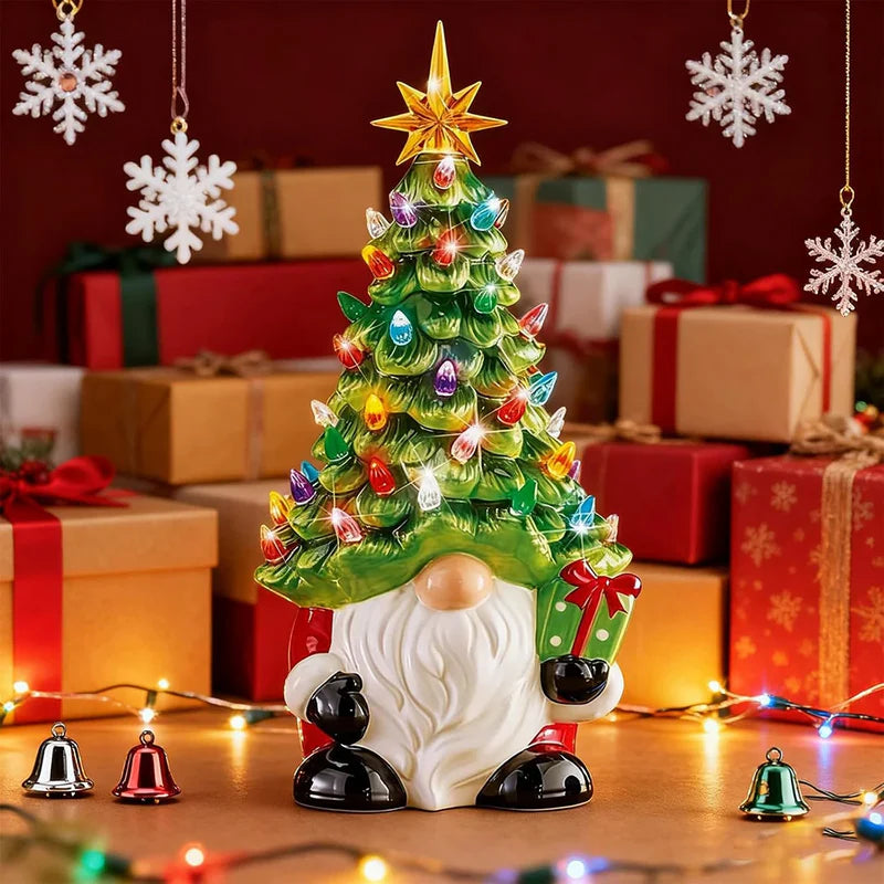 LED Christmas Gnome Decoration – Lighted Holiday Figurine for Home & Tree