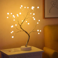 LED Tree Night Light – Touch Switch Pearl Star Table Lamp
