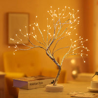 LED Tree Night Light – Touch Switch Pearl Star Table Lamp
