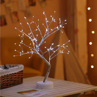 LED Tree Night Light – Touch Switch Pearl Star Table Lamp