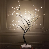 LED Tree Night Light – Touch Switch Pearl Star Table Lamp