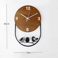 Luxury Nordic Deer Wall Clock – Wooden & Gold Metal Decor