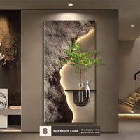 Luxury 3D Sandstone Wall Lamp – Hydroponic Green Plant Entrance & Corridor Decor