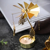 Metal Rotating Christmas Candle Holder – Heat Powered Spinning Holiday Decoration