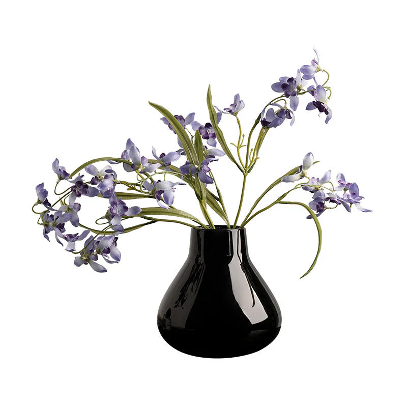 Modern Black Ceramic Vase – Minimalist Home Decor Accent