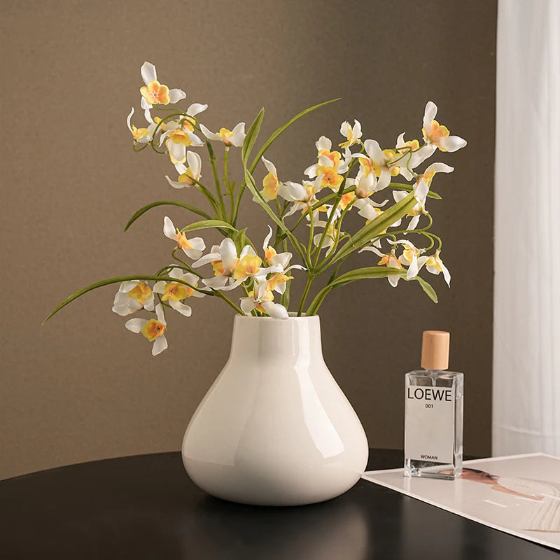 Modern Black Ceramic Vase – Minimalist Home Decor Accent