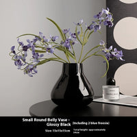Modern Black Ceramic Vase – Minimalist Home Decor Accent
