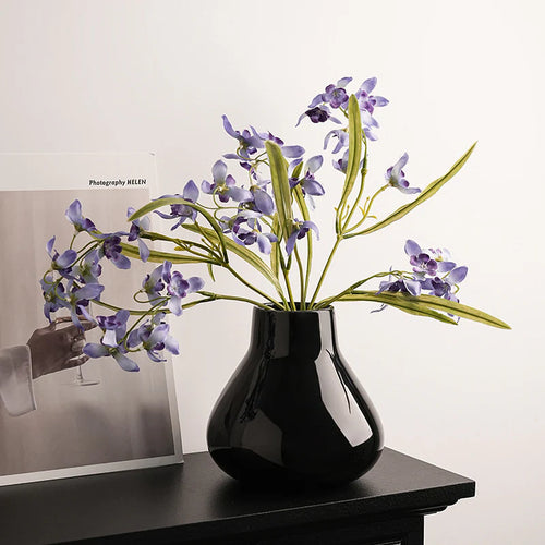 Modern Black Ceramic Vase – Minimalist Home Decor Accent