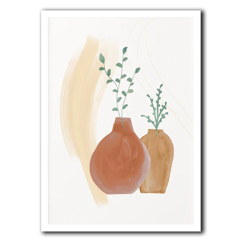 Natural Aesthetic Wall Decor – Terracotta Plant Art Posters