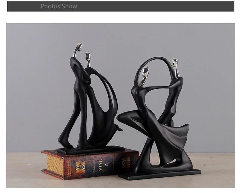 Nordic Art Dancing Couple Figurine – Resin Sculpture for Home Decor