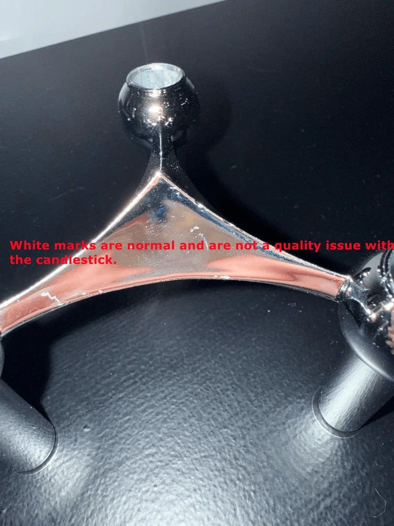 Nordic Molecular Metal Candle Holder – Modern Silver Geometric Candelabra