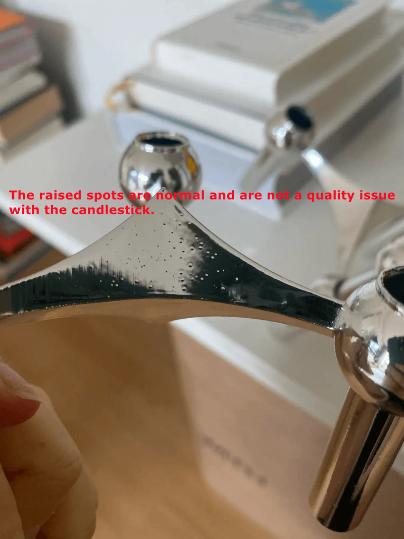 Nordic Molecular Metal Candle Holder – Modern Silver Geometric Candelabra