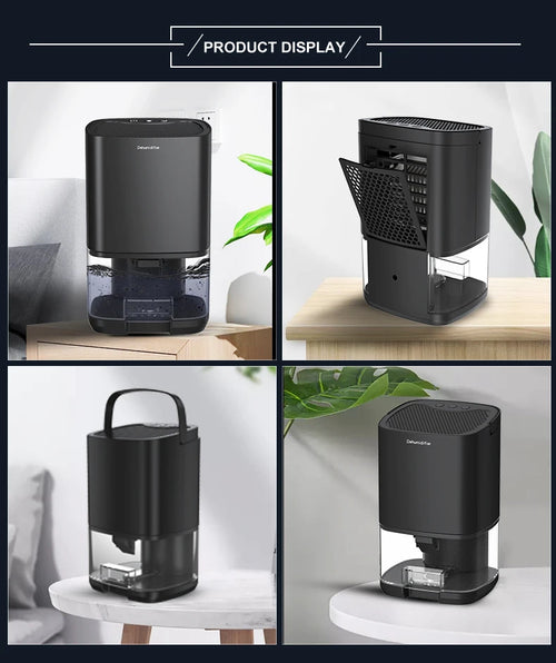 Portable Air Dehumidifier – Ultra Quiet Moisture Absorber for Home, Bedroom & Office