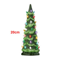 Retro LED Tabletop Christmas Tree – Hand-Painted Holiday Decor