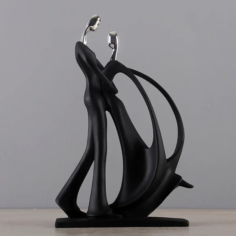 Nordic Art Dancing Couple Resin Figurine – Modern Living Room Home Decor