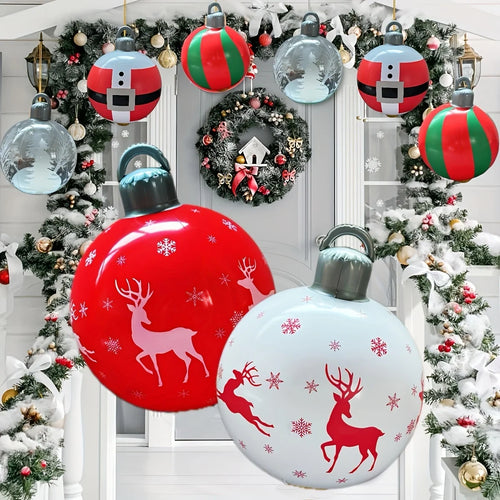40cm Inflatable Christmas Ornament Ball – Large PVC Outdoor Holiday Yard Decoration