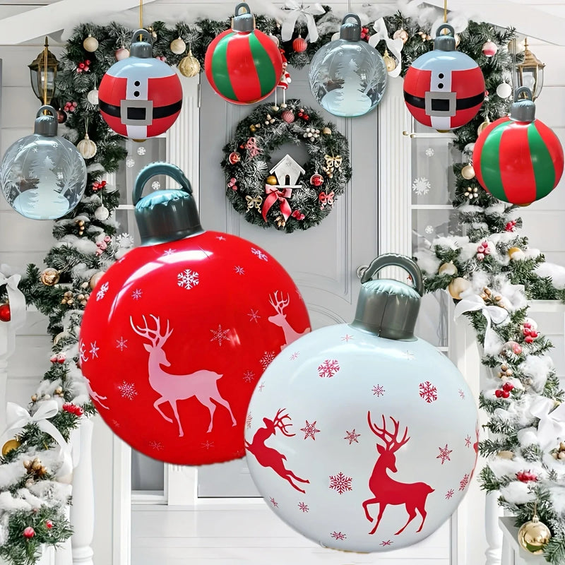 40cm Inflatable Christmas Ornament Ball – Large PVC Outdoor Holiday Yard Decoration