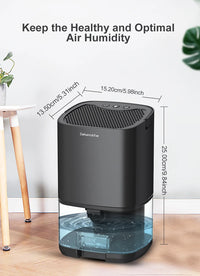 Portable Air Dehumidifier – Ultra Quiet Moisture Absorber for Home, Bedroom & Office