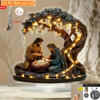 Acrylic Nativity Scene Desktop Decor – Classic Battery-Free Christmas Display