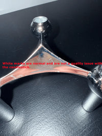 Nordic Molecular Metal Candle Holder – Modern Silver Geometric Candelabra