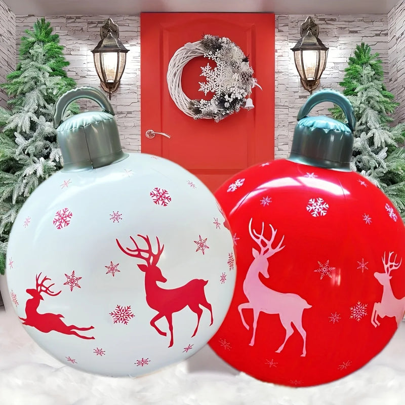 40cm Inflatable Christmas Ornament Ball – Large PVC Outdoor Holiday Yard Decoration