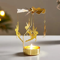 Metal Rotating Christmas Candle Holder – Heat Powered Spinning Holiday Decoration