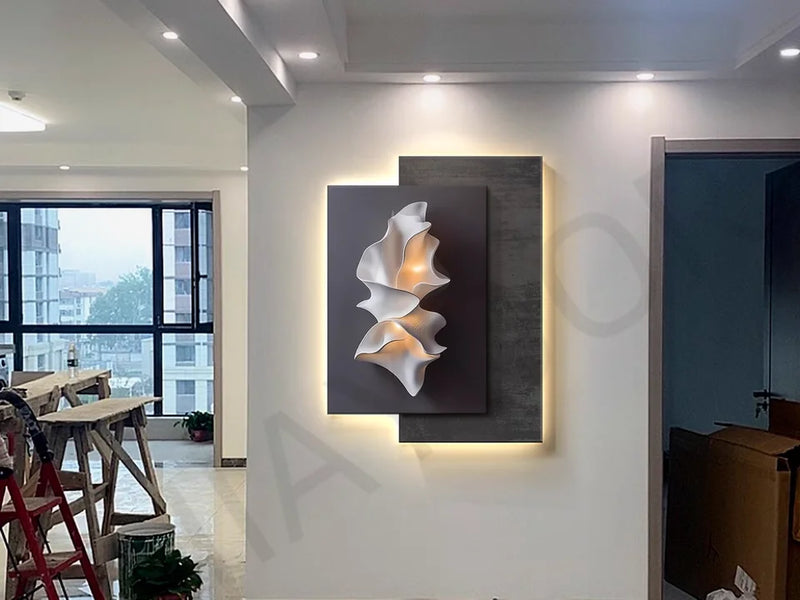 Modern LED Wall Lamp – Minimalist Crystal Porcelain Wall Sconce for Living Room & Corridor