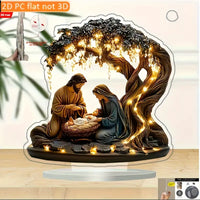 Acrylic Nativity Scene Desktop Decor – Classic Battery-Free Christmas Display