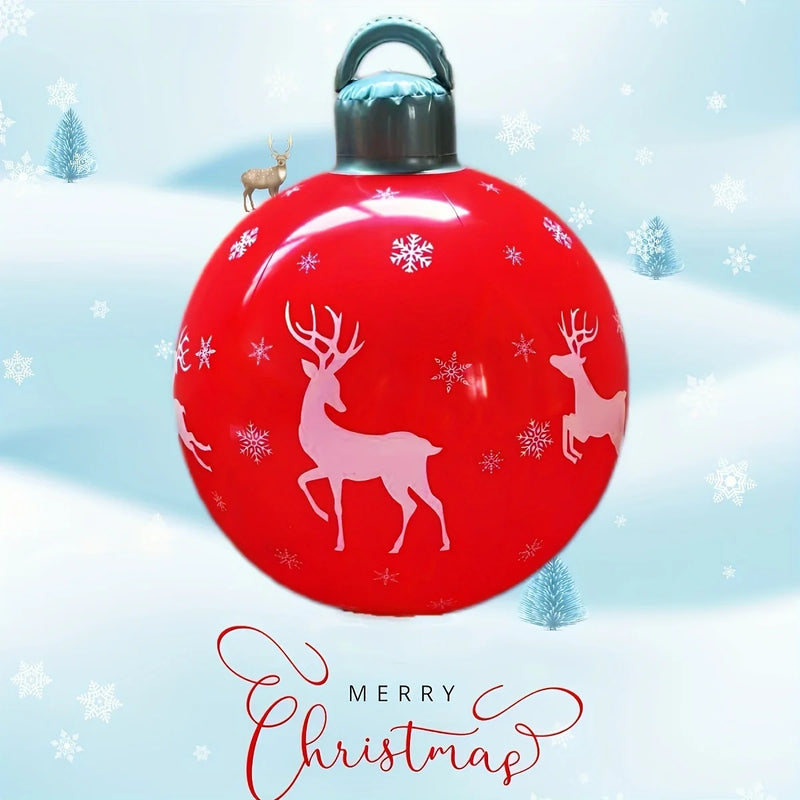 40cm Inflatable Christmas Ornament Ball – Large PVC Outdoor Holiday Yard Decoration