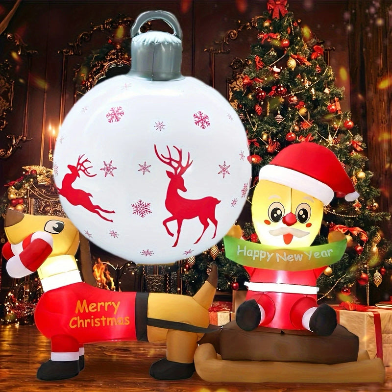 40cm Inflatable Christmas Ornament Ball – Large PVC Outdoor Holiday Yard Decoration