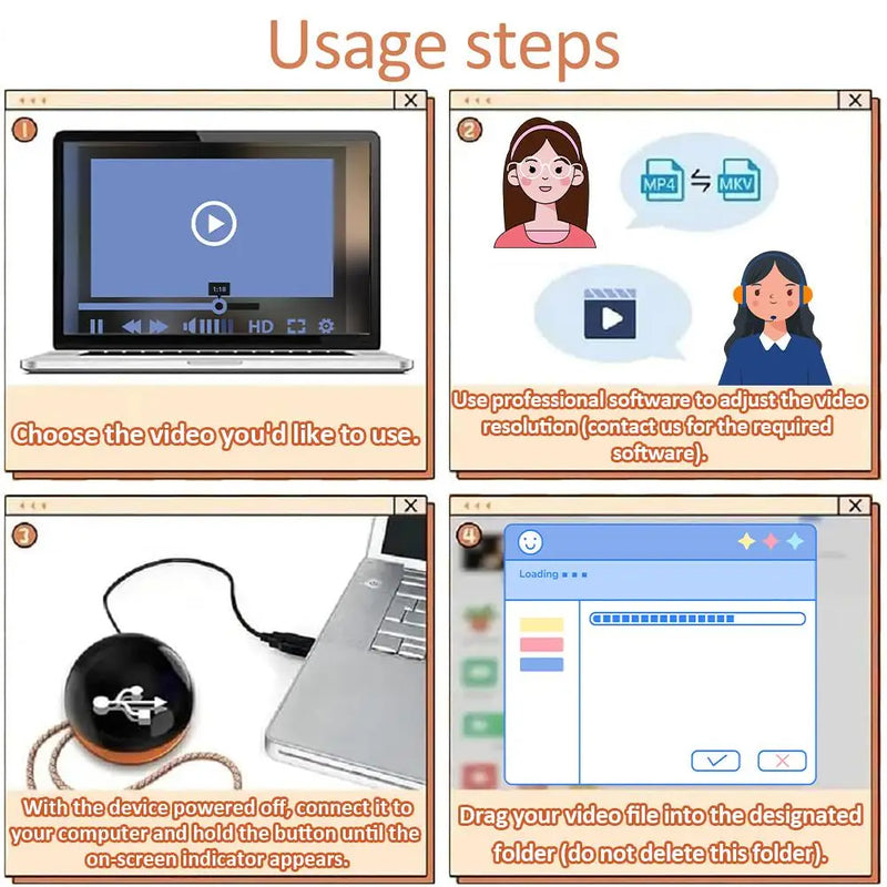 3D Video Crystal Ball Lamp – LED Pixel Display Memory Sphere