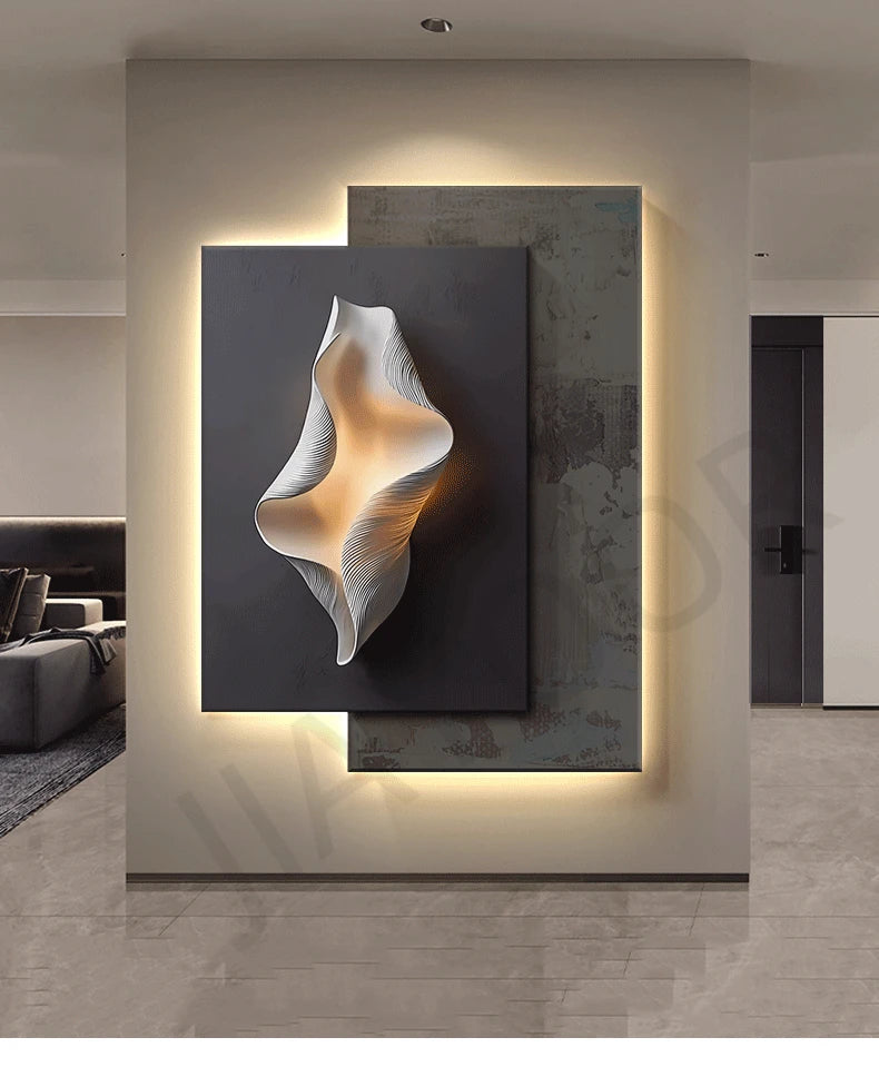Modern LED Wall Lamp – Minimalist Crystal Porcelain Wall Sconce for Living Room & Corridor