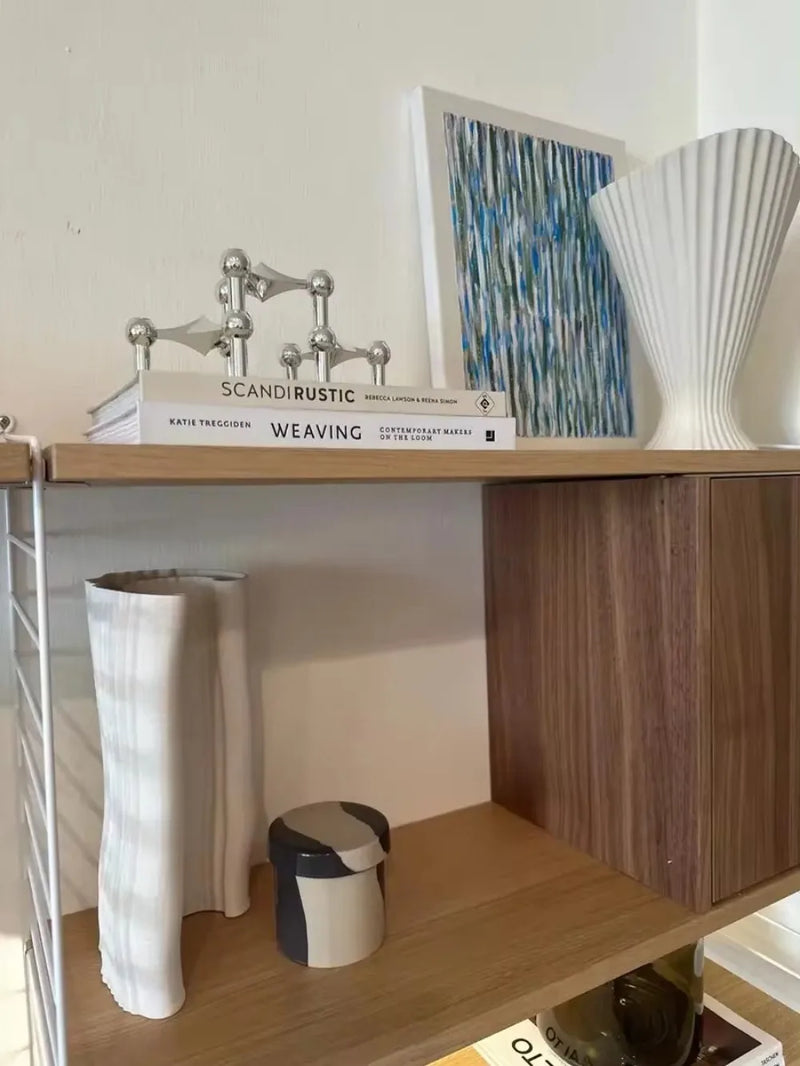 Nordic Molecular Metal Candle Holder – Modern Silver Geometric Candelabra