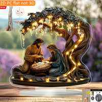 Acrylic Nativity Scene Desktop Decor – Classic Battery-Free Christmas Display