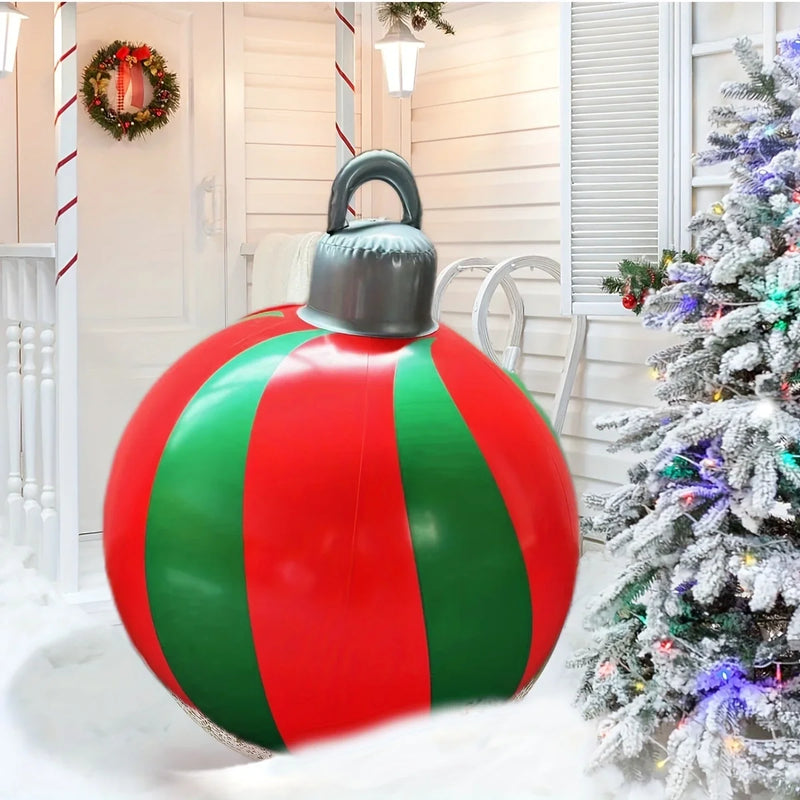 40cm Inflatable Christmas Ornament Ball – Large PVC Outdoor Holiday Yard Decoration