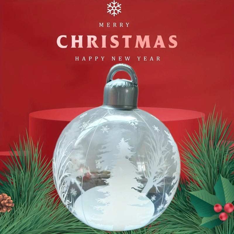 40cm Inflatable Christmas Ornament Ball – Large PVC Outdoor Holiday Yard Decoration