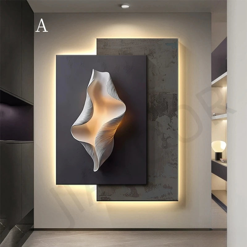 Modern LED Wall Lamp – Minimalist Crystal Porcelain Wall Sconce for Living Room & Corridor